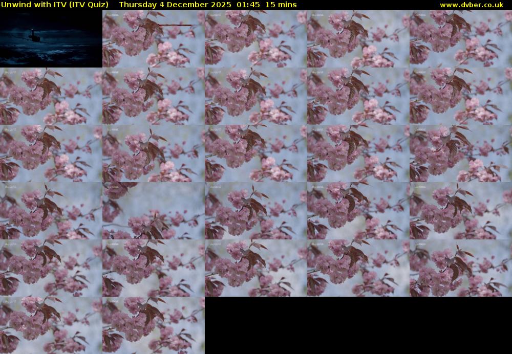 Unwind with ITV (ITV Quiz) Thursday 4 December 2025 01:45 - 02:00