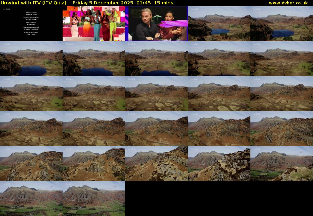 Unwind with ITV (ITV Quiz) Friday 5 December 2025 01:45 - 02:00