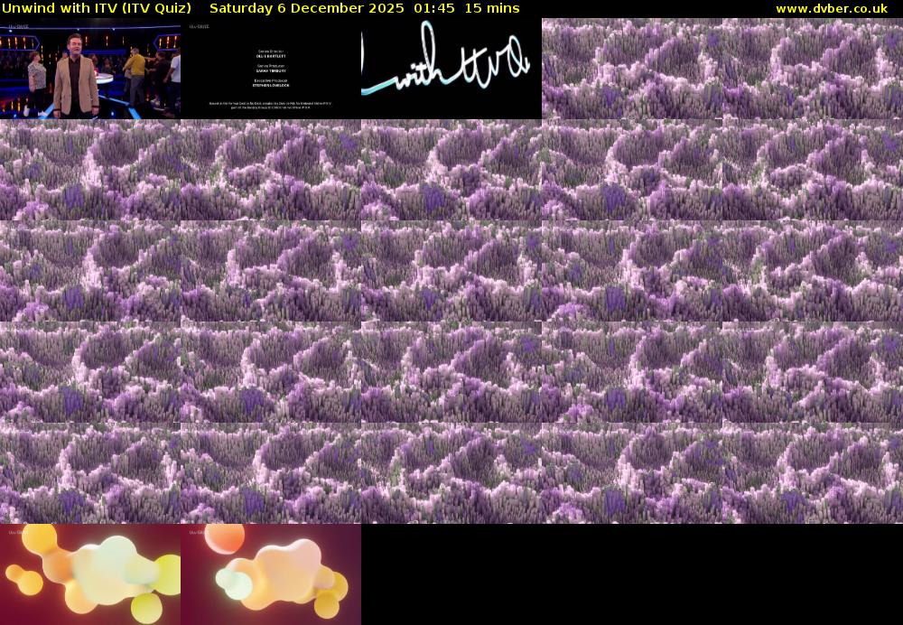 Unwind with ITV (ITV Quiz) Saturday 6 December 2025 01:45 - 02:00