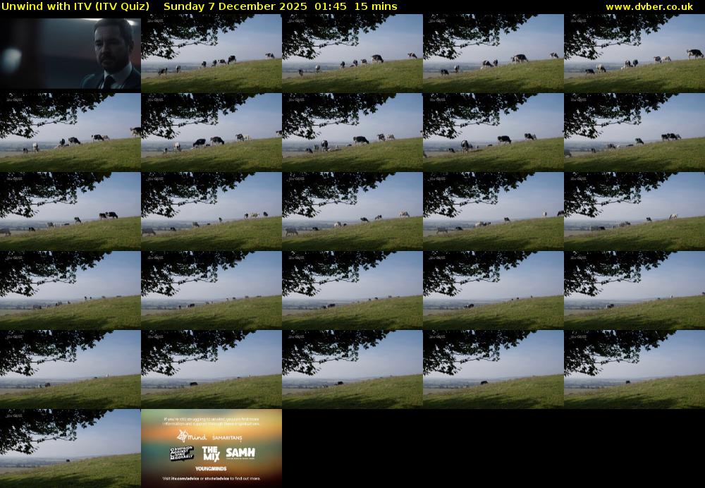 Unwind with ITV (ITV Quiz) Sunday 7 December 2025 01:45 - 02:00