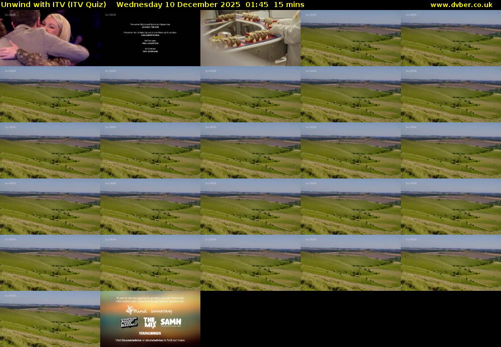 Unwind with ITV (ITV Quiz) Wednesday 10 December 2025 01:45 - 02:00
