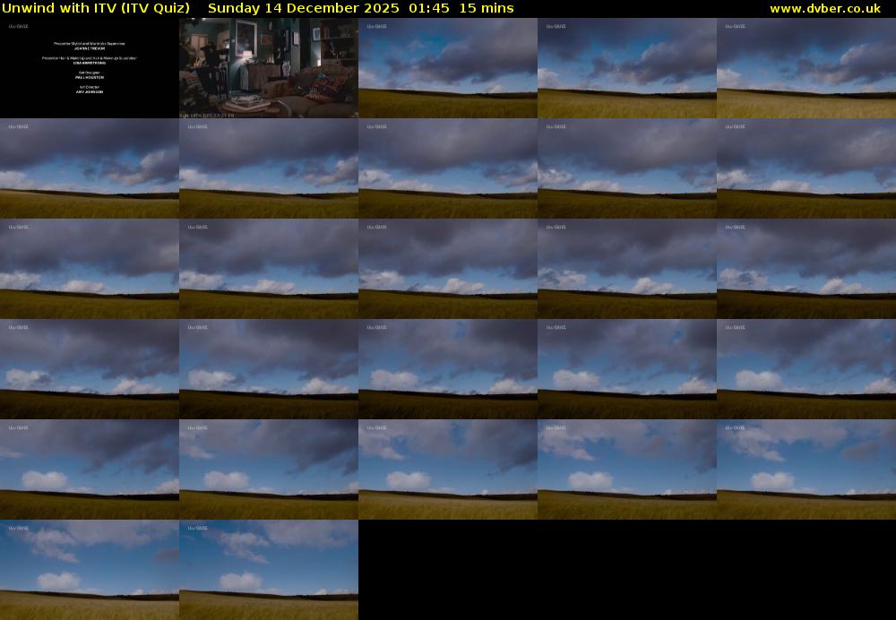 Unwind with ITV (ITV Quiz) Sunday 14 December 2025 01:45 - 02:00
