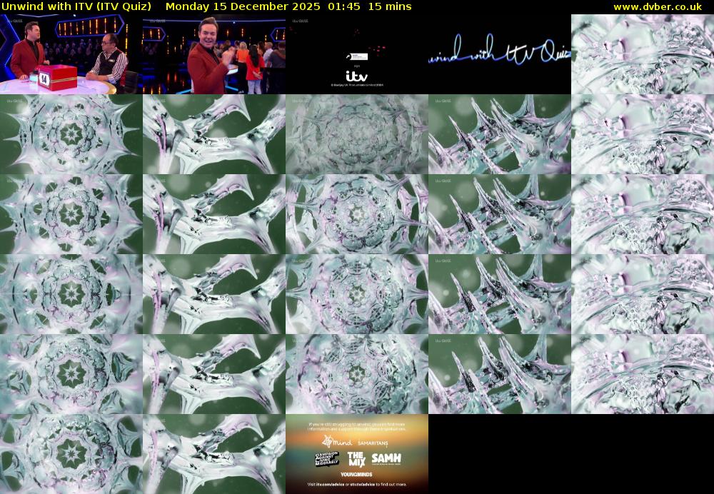 Unwind with ITV (ITV Quiz) Monday 15 December 2025 01:45 - 02:00