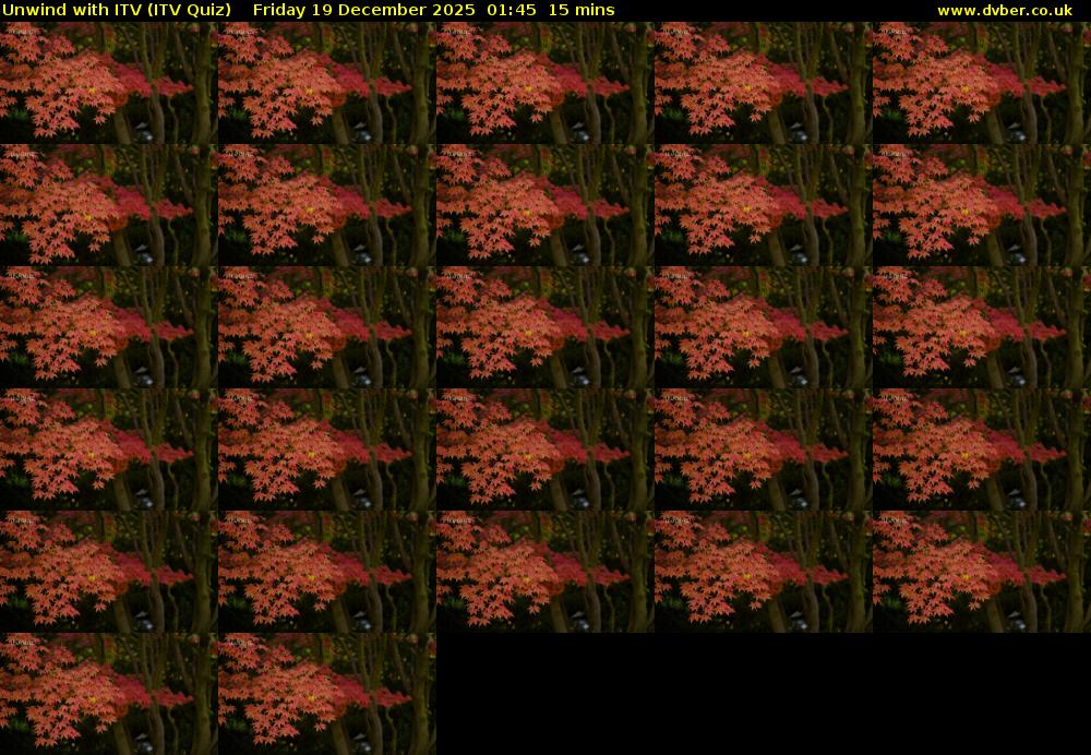 Unwind with ITV (ITV Quiz) Friday 19 December 2025 01:45 - 02:00