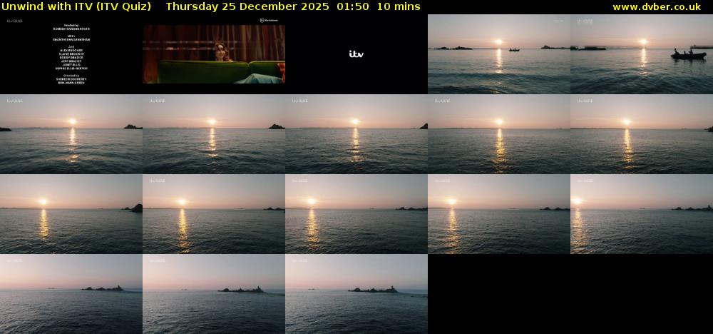 Unwind with ITV (ITV Quiz) Thursday 25 December 2025 01:50 - 02:00