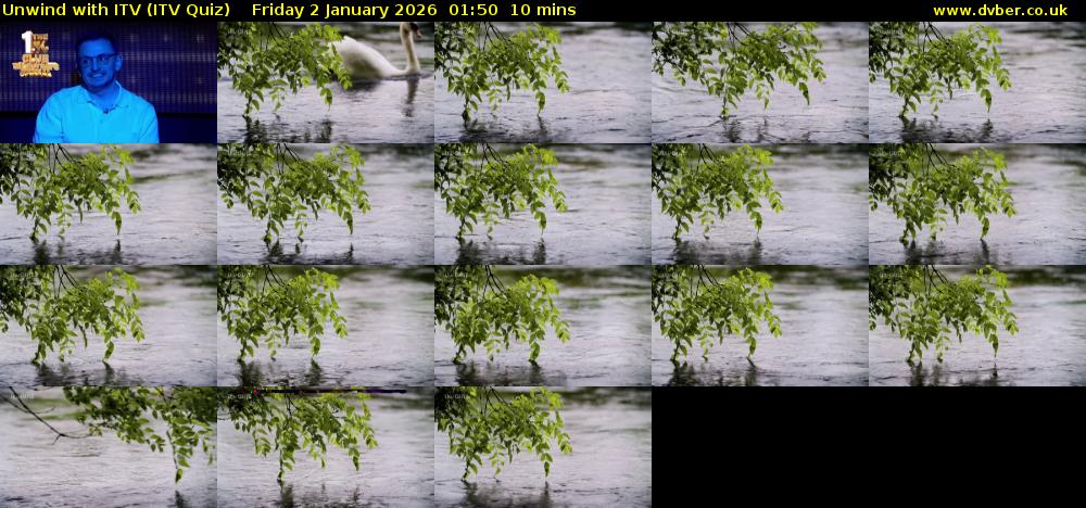 Unwind with ITV (ITV Quiz) Friday 2 January 2026 01:50 - 02:00