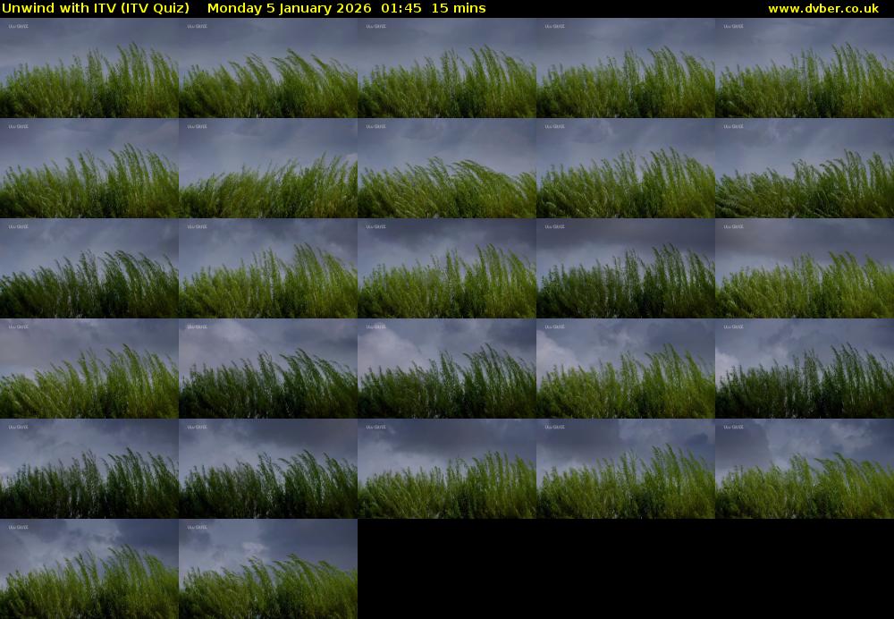 Unwind with ITV (ITV Quiz) Monday 5 January 2026 01:45 - 02:00