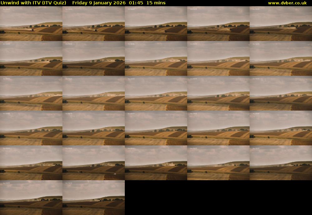 Unwind with ITV (ITV Quiz) Friday 9 January 2026 01:45 - 02:00