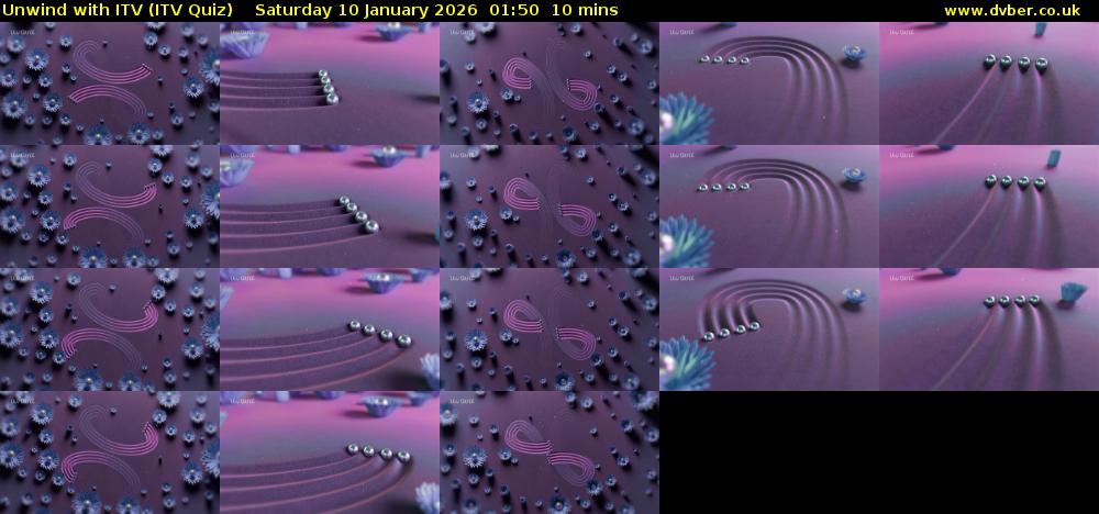 Unwind with ITV (ITV Quiz) Saturday 10 January 2026 01:50 - 02:00