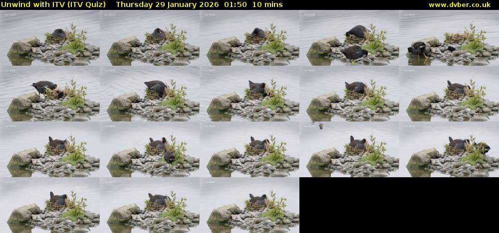 Unwind with ITV (ITV Quiz) Thursday 29 January 2026 01:50 - 02:00