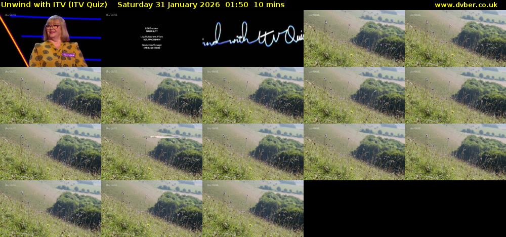 Unwind with ITV (ITV Quiz) Saturday 31 January 2026 01:50 - 02:00