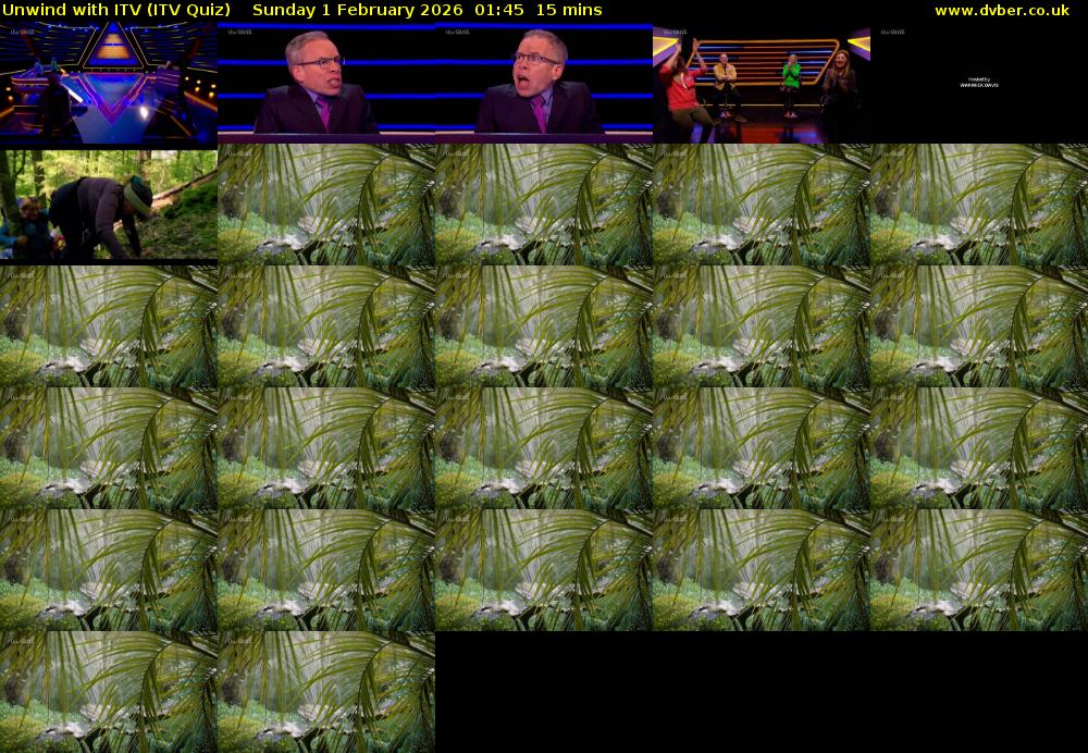 Unwind with ITV (ITV Quiz) Sunday 1 February 2026 01:45 - 02:00