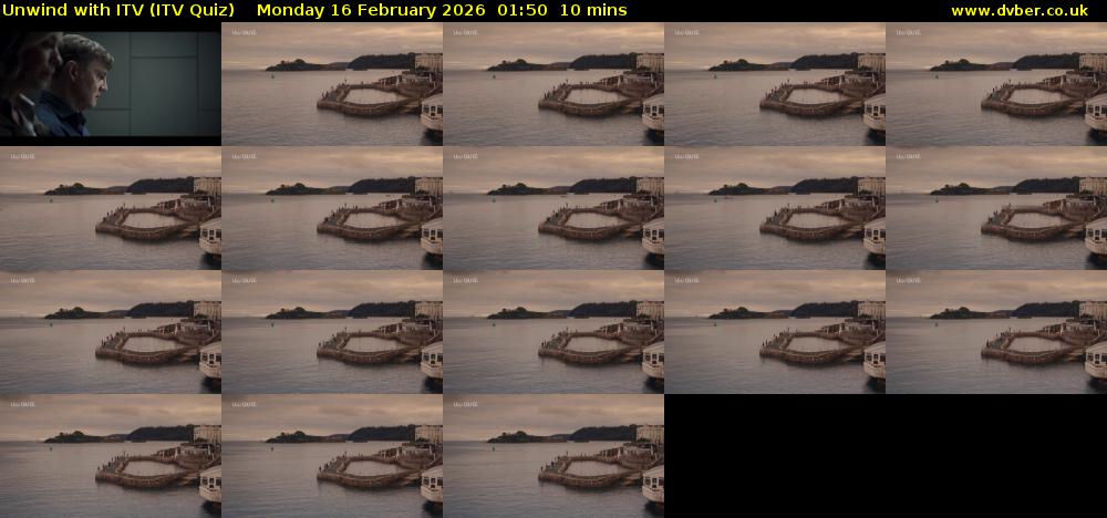 Unwind with ITV (ITV Quiz) Monday 16 February 2026 01:50 - 02:00