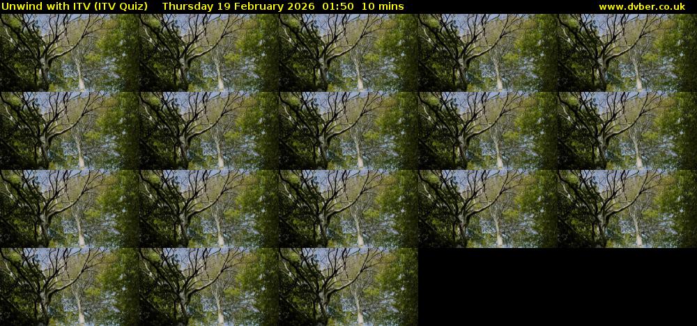Unwind with ITV (ITV Quiz) Thursday 19 February 2026 01:50 - 02:00