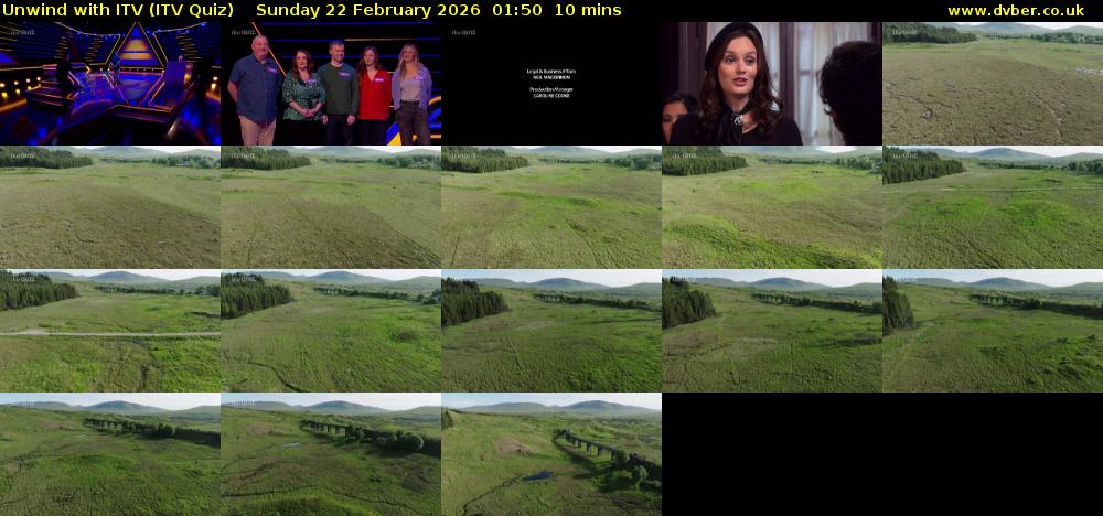 Unwind with ITV (ITV Quiz) Sunday 22 February 2026 01:50 - 02:00