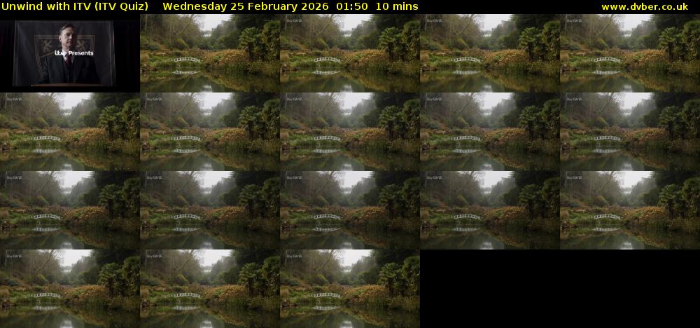 Unwind with ITV (ITV Quiz) Wednesday 25 February 2026 01:50 - 02:00
