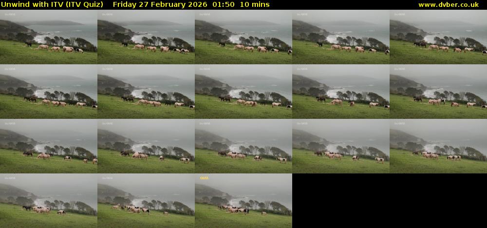 Unwind with ITV (ITV Quiz) Friday 27 February 2026 01:50 - 02:00