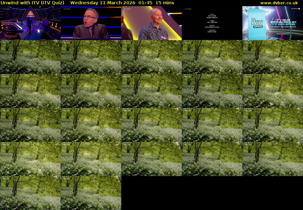 Unwind with ITV (ITV Quiz) Wednesday 11 March 2026 01:45 - 02:00