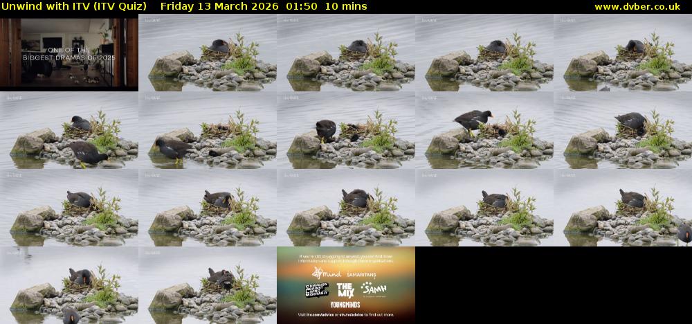 Unwind with ITV (ITV Quiz) Friday 13 March 2026 01:50 - 02:00