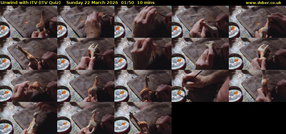 Unwind with ITV (ITV Quiz) Sunday 22 March 2026 01:50 - 02:00