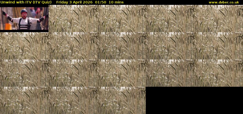 Unwind with ITV (ITV Quiz) Friday 3 April 2026 01:50 - 02:00