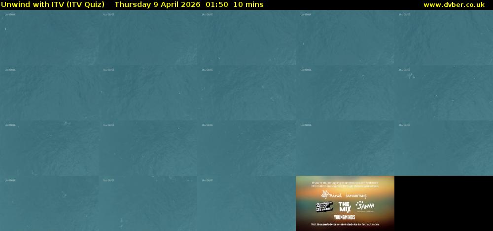 Unwind with ITV (ITV Quiz) Thursday 9 April 2026 01:50 - 02:00