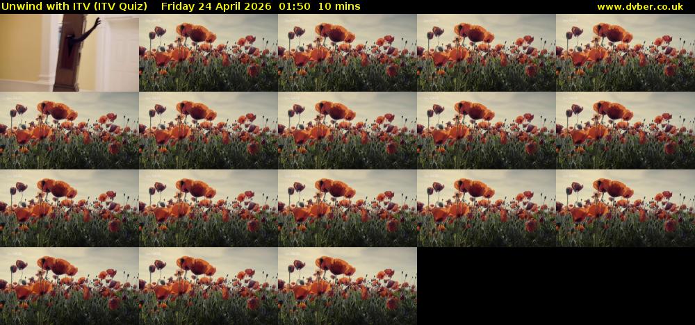 Unwind with ITV (ITV Quiz) Friday 24 April 2026 01:50 - 02:00