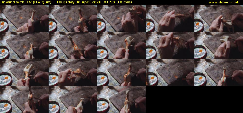 Unwind with ITV (ITV Quiz) Thursday 30 April 2026 01:50 - 02:00