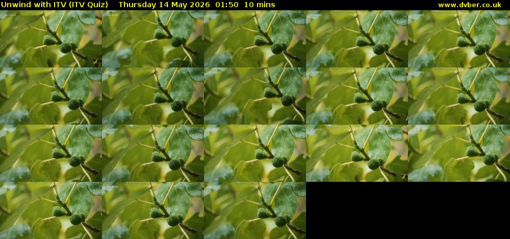 Unwind with ITV (ITV Quiz) Thursday 14 May 2026 01:50 - 02:00