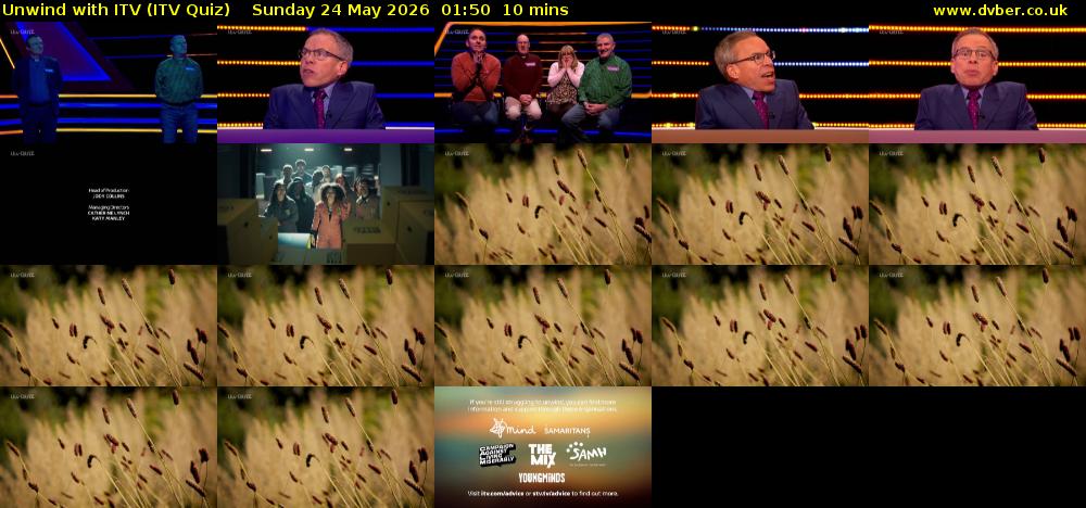 Unwind with ITV (ITV Quiz) Sunday 24 May 2026 01:50 - 02:00