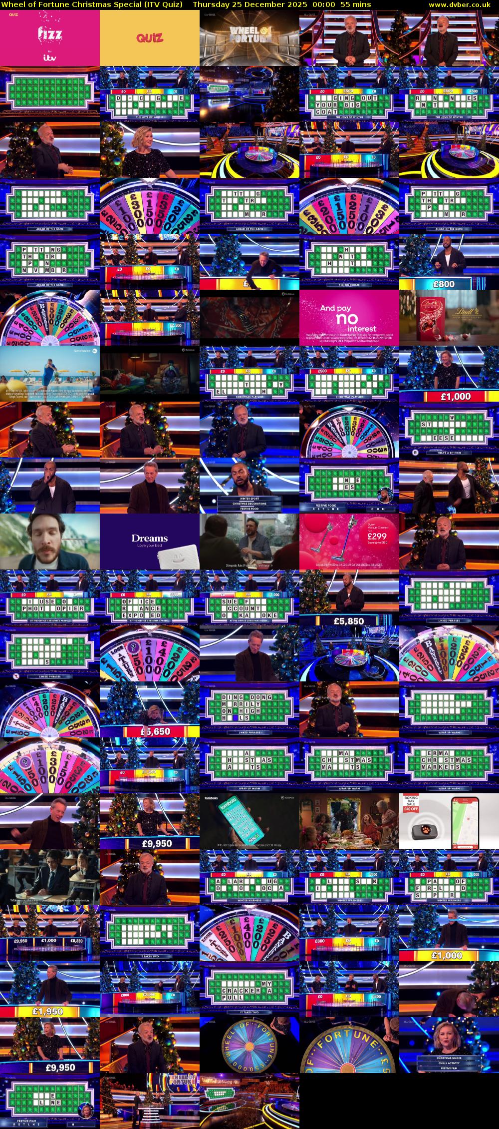 Wheel of Fortune Christmas Special (ITV Quiz) Thursday 25 December 2025 00:00 - 00:55