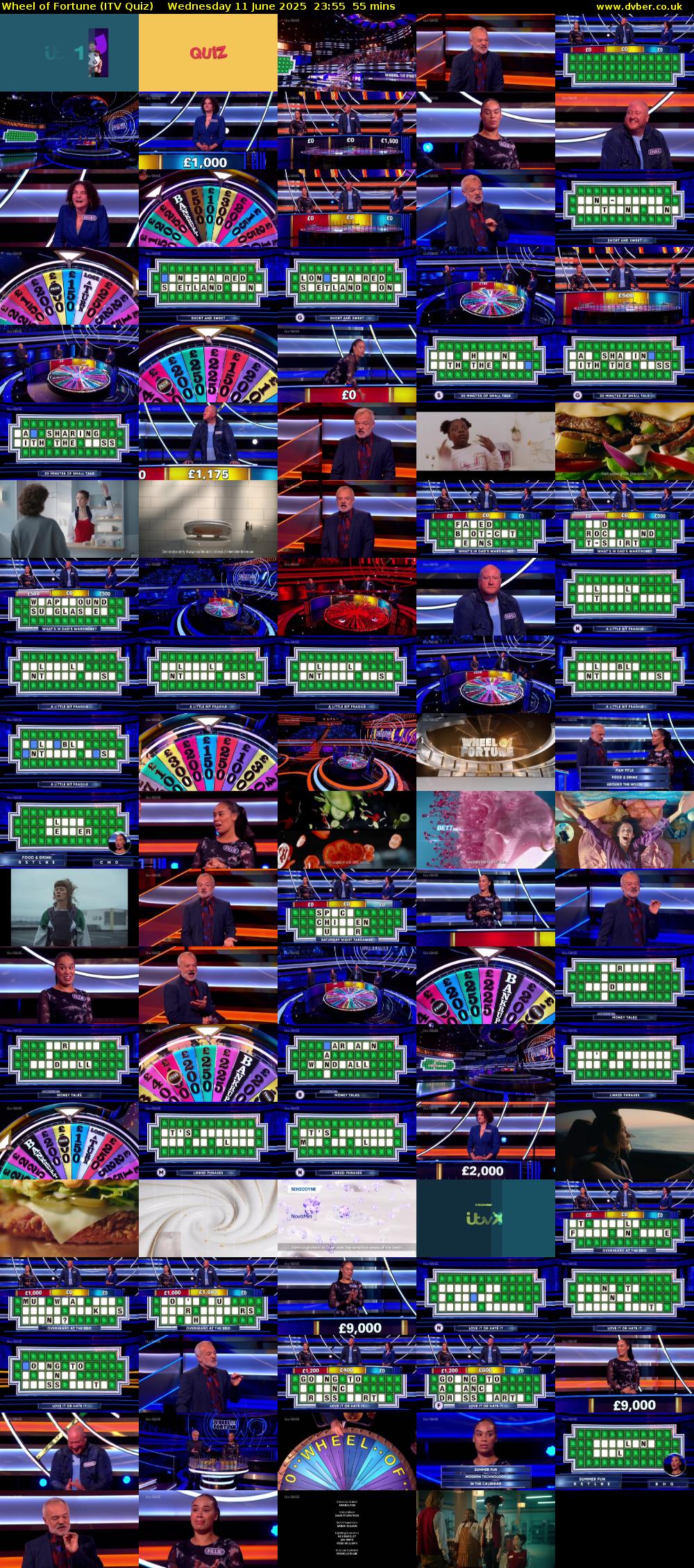Wheel of Fortune (ITV Quiz) Wednesday 11 June 2025 23:55 - 00:50