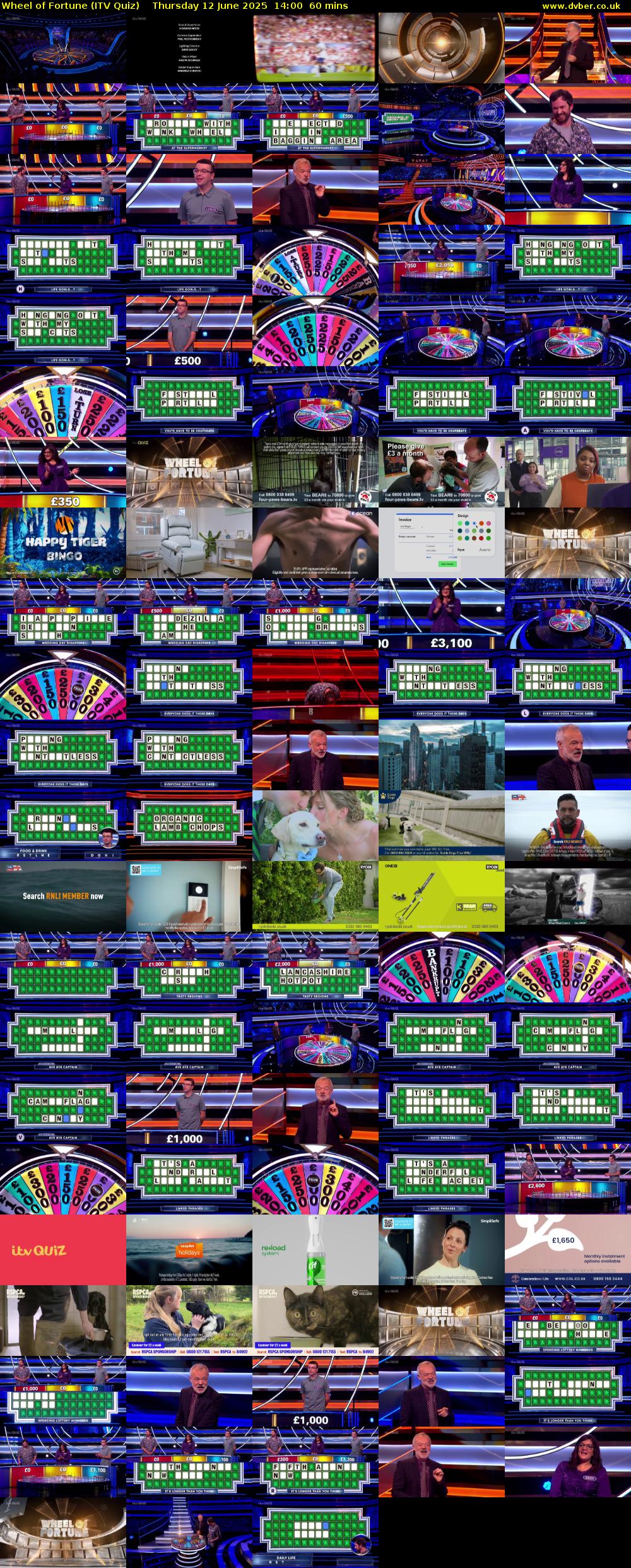 Wheel of Fortune (ITV Quiz) Thursday 12 June 2025 14:00 - 15:00