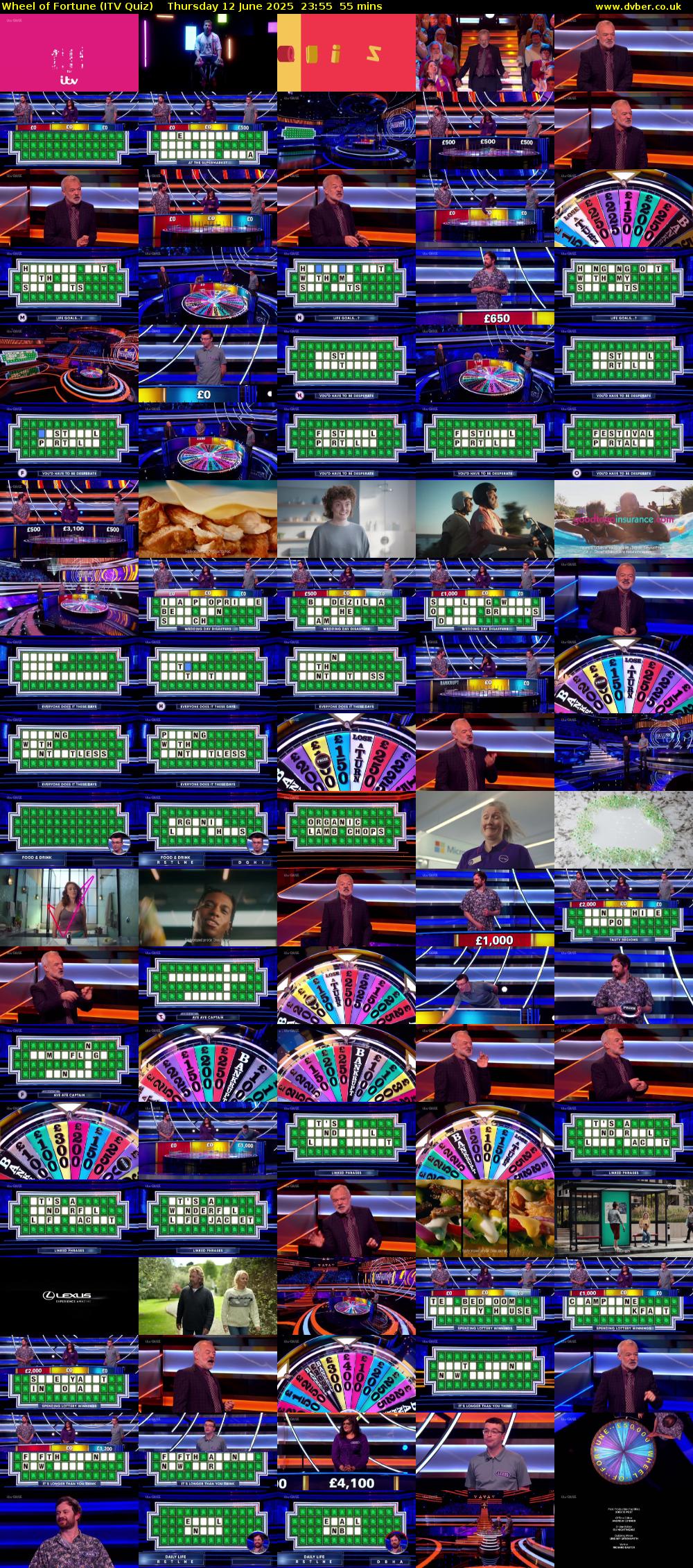 Wheel of Fortune (ITV Quiz) Thursday 12 June 2025 23:55 - 00:50
