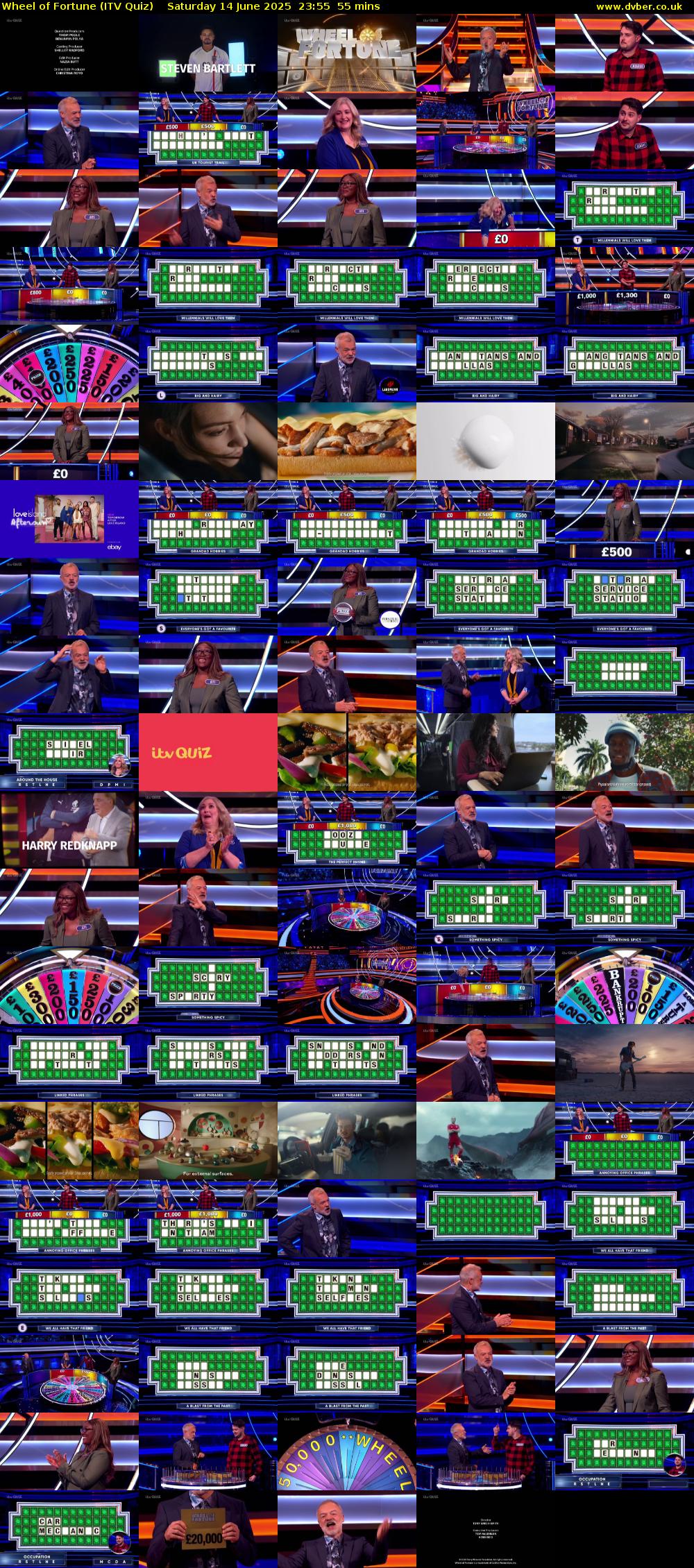 Wheel of Fortune (ITV Quiz) Saturday 14 June 2025 23:55 - 00:50