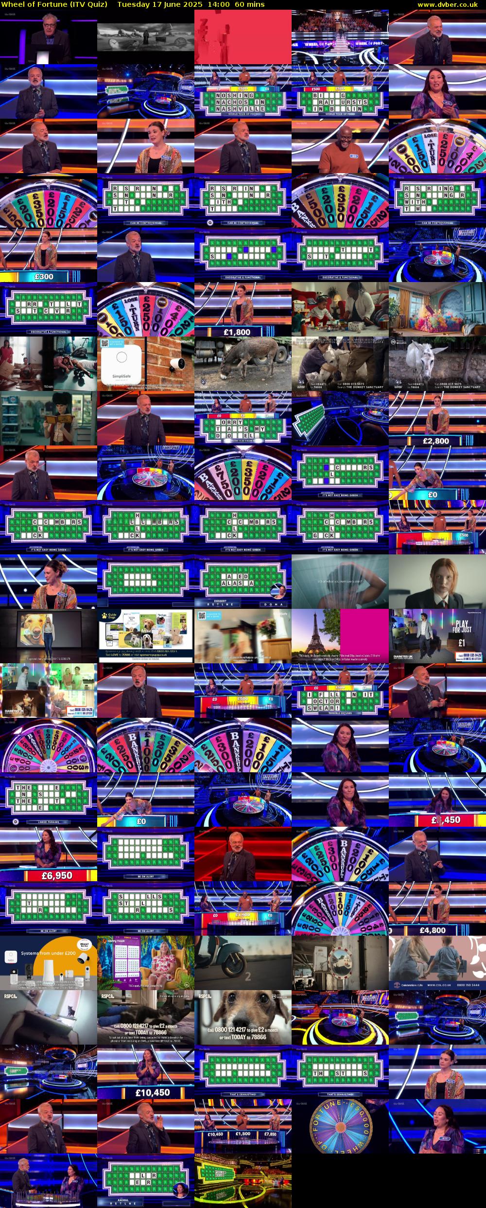 Wheel of Fortune (ITV Quiz) Tuesday 17 June 2025 14:00 - 15:00
