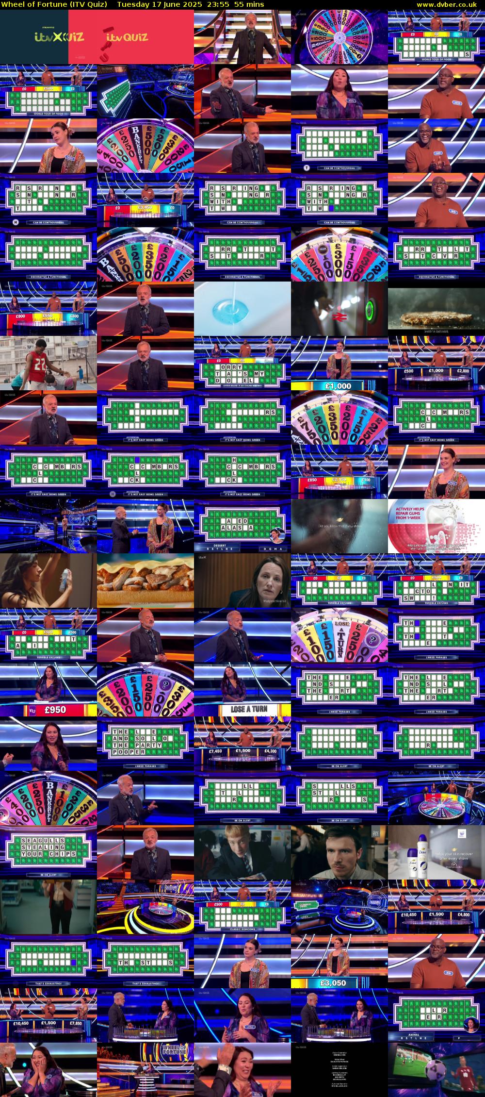 Wheel of Fortune (ITV Quiz) Tuesday 17 June 2025 23:55 - 00:50