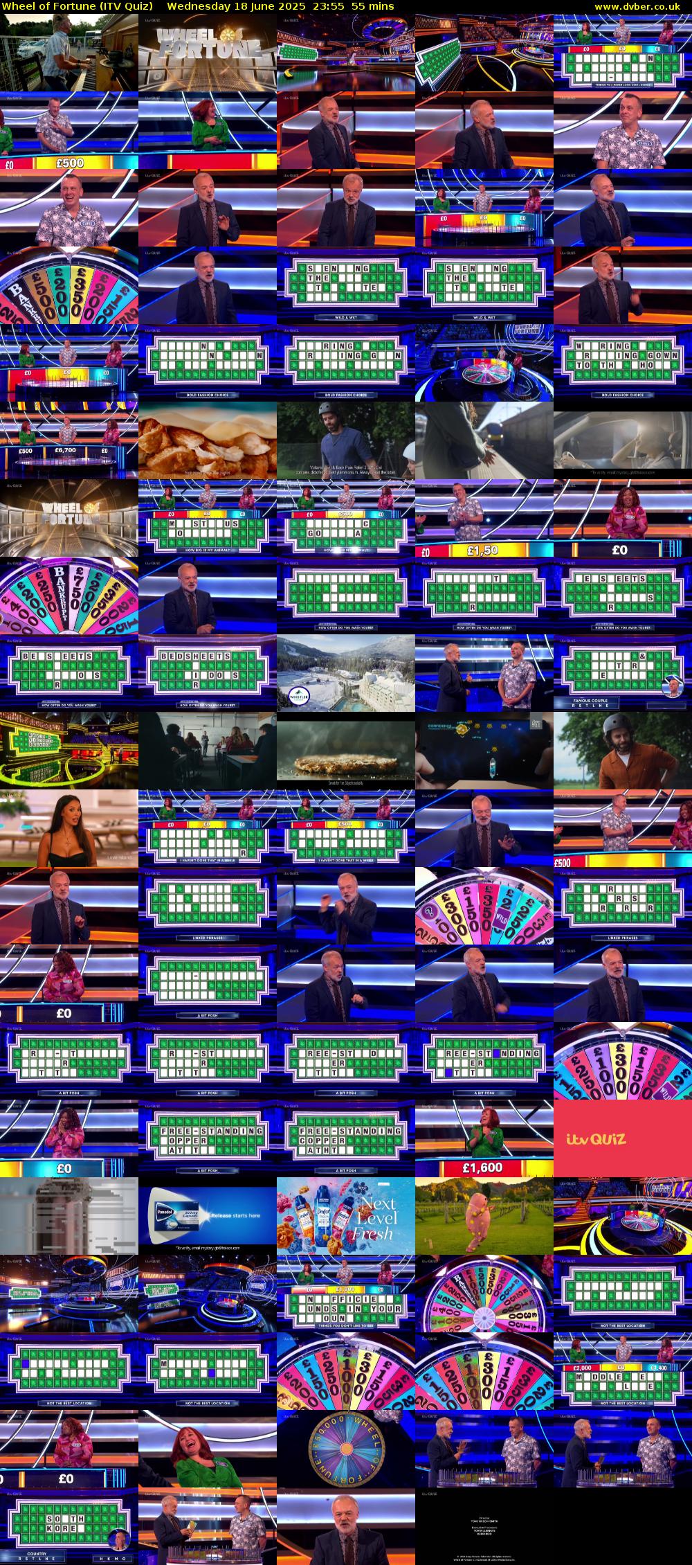 Wheel of Fortune (ITV Quiz) Wednesday 18 June 2025 23:55 - 00:50