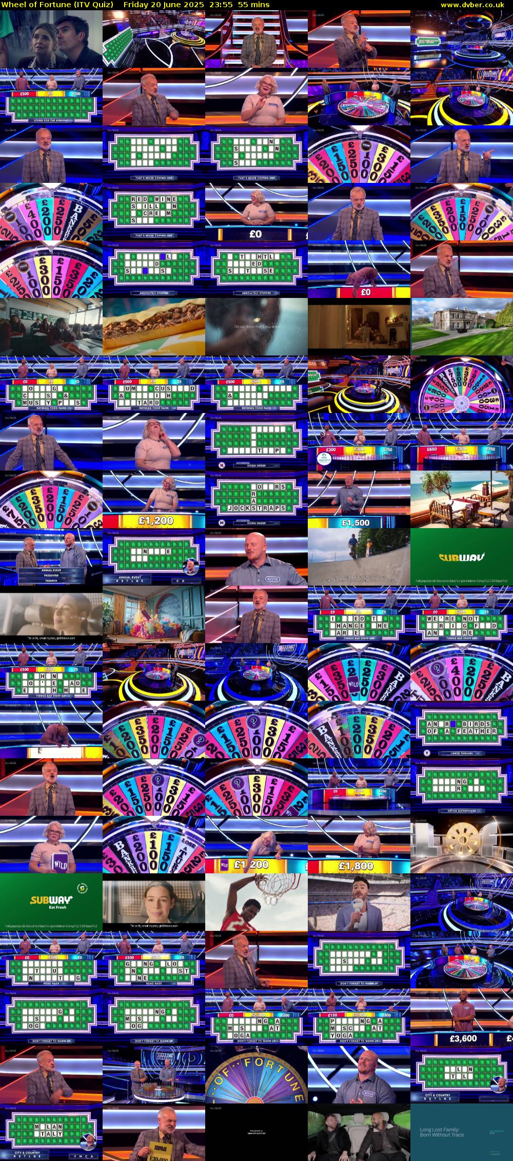 Wheel of Fortune (ITV Quiz) Friday 20 June 2025 23:55 - 00:50
