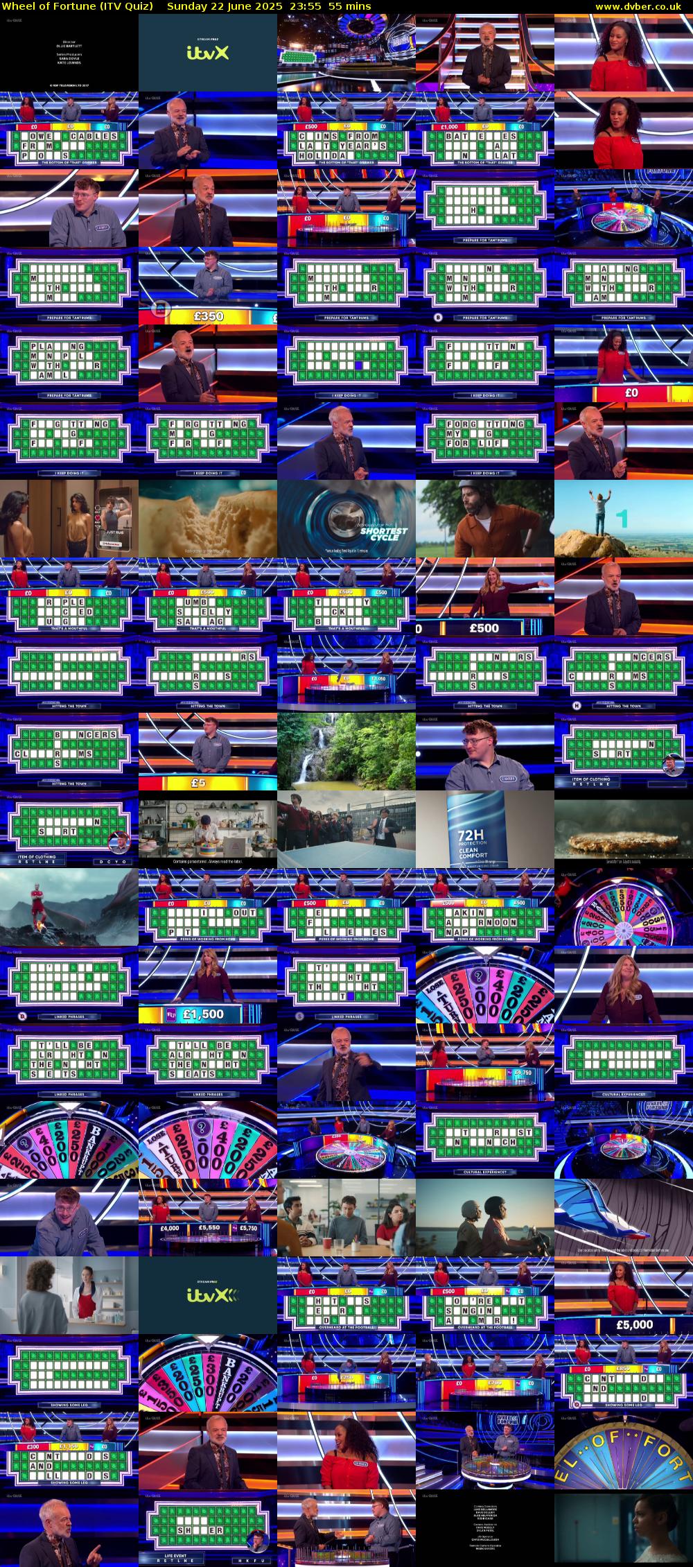 Wheel of Fortune (ITV Quiz) Sunday 22 June 2025 23:55 - 00:50