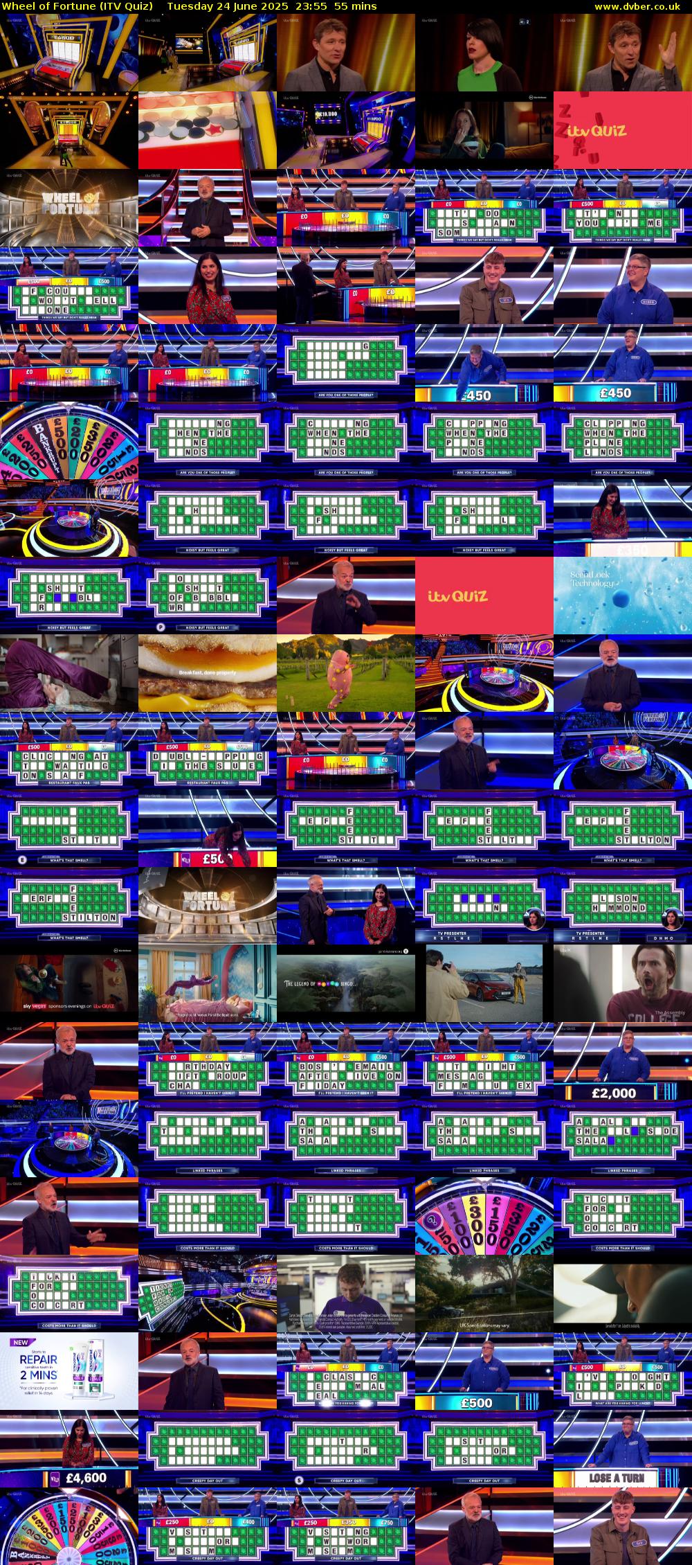 Wheel of Fortune (ITV Quiz) Tuesday 24 June 2025 23:55 - 00:50