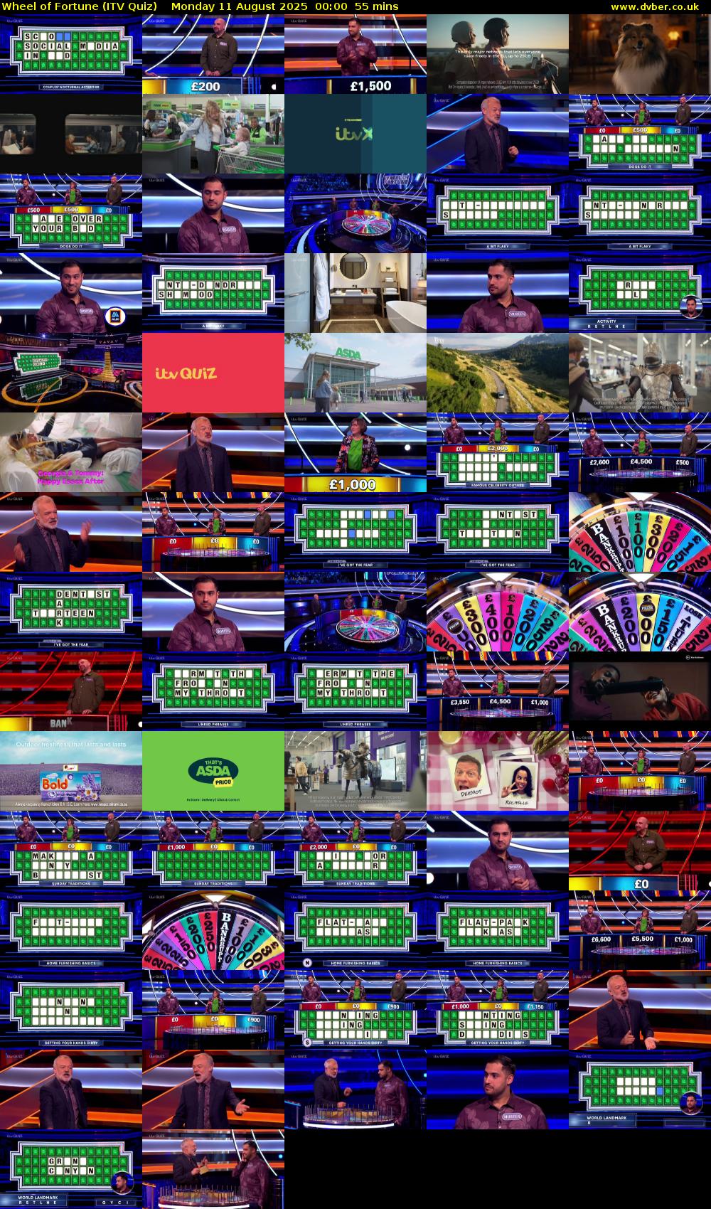 Wheel of Fortune (ITV Quiz) Monday 11 August 2025 00:00 - 00:55