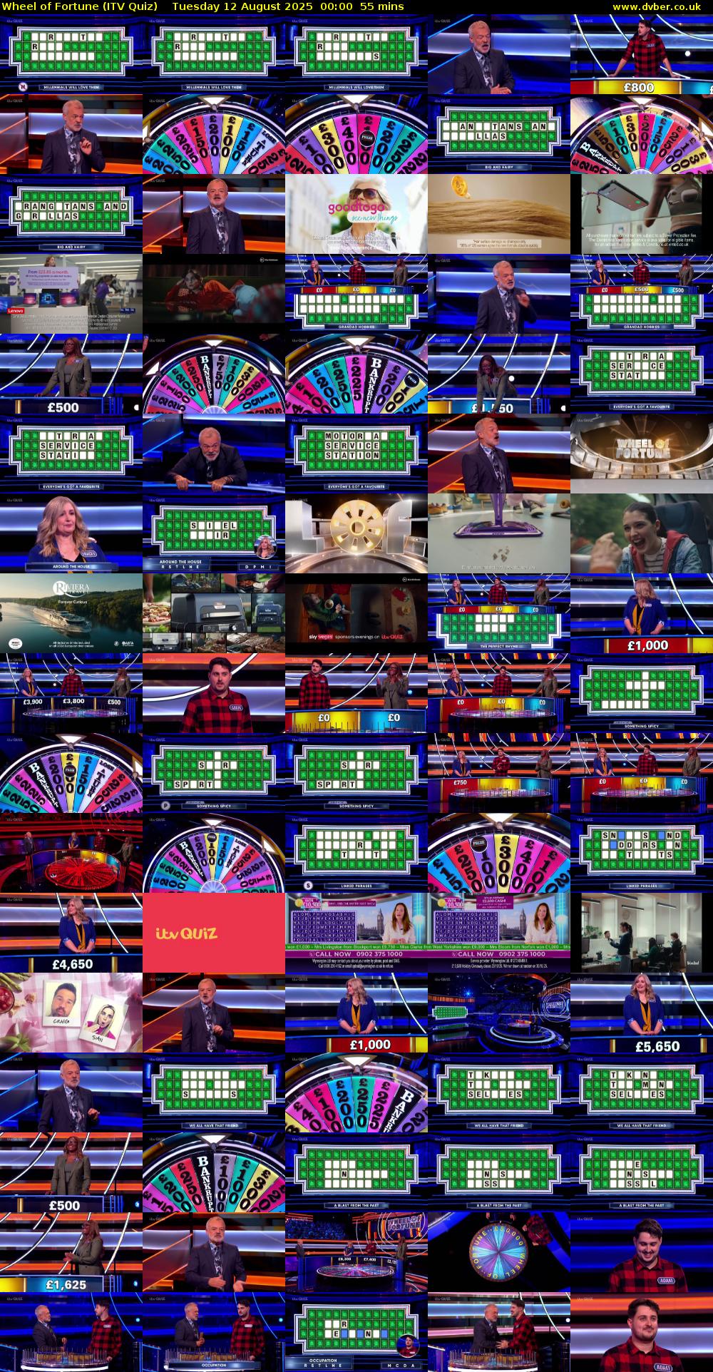 Wheel of Fortune (ITV Quiz) Tuesday 12 August 2025 00:00 - 00:55