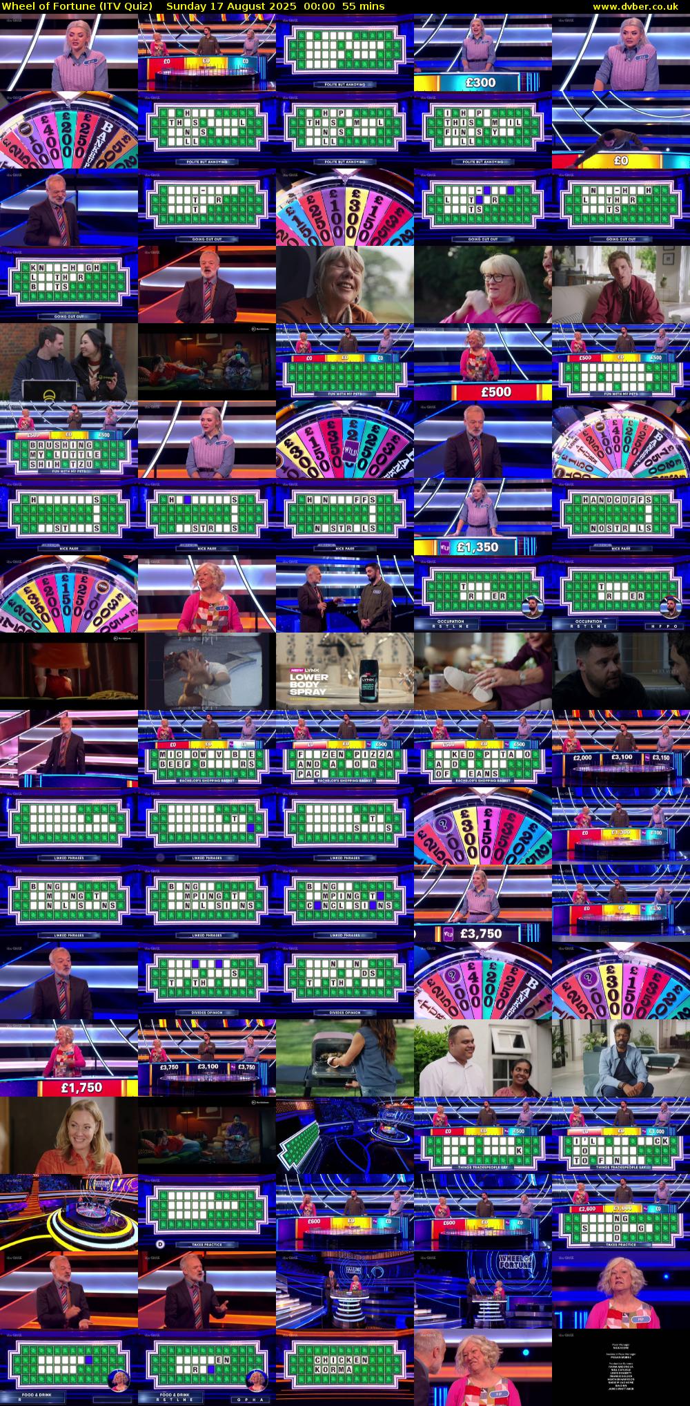 Wheel of Fortune (ITV Quiz) Sunday 17 August 2025 00:00 - 00:55