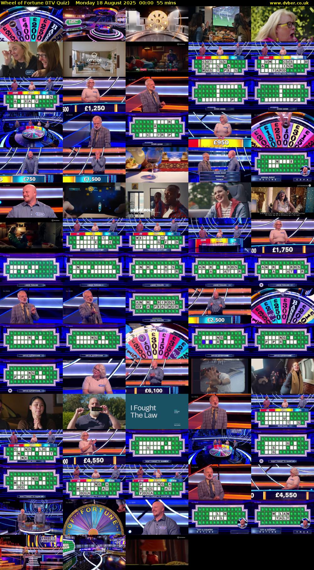 Wheel of Fortune (ITV Quiz) Monday 18 August 2025 00:00 - 00:55