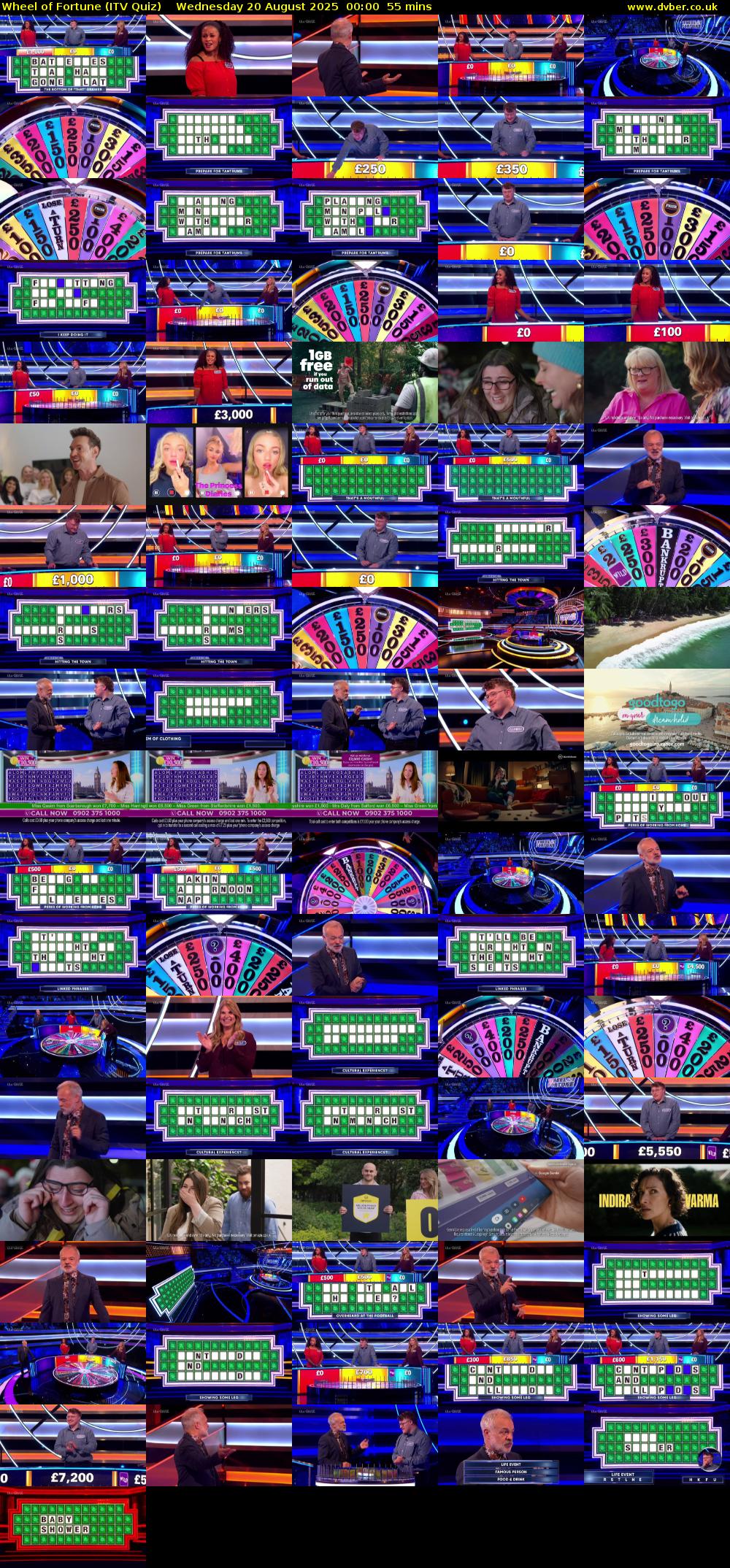 Wheel of Fortune (ITV Quiz) Wednesday 20 August 2025 00:00 - 00:55