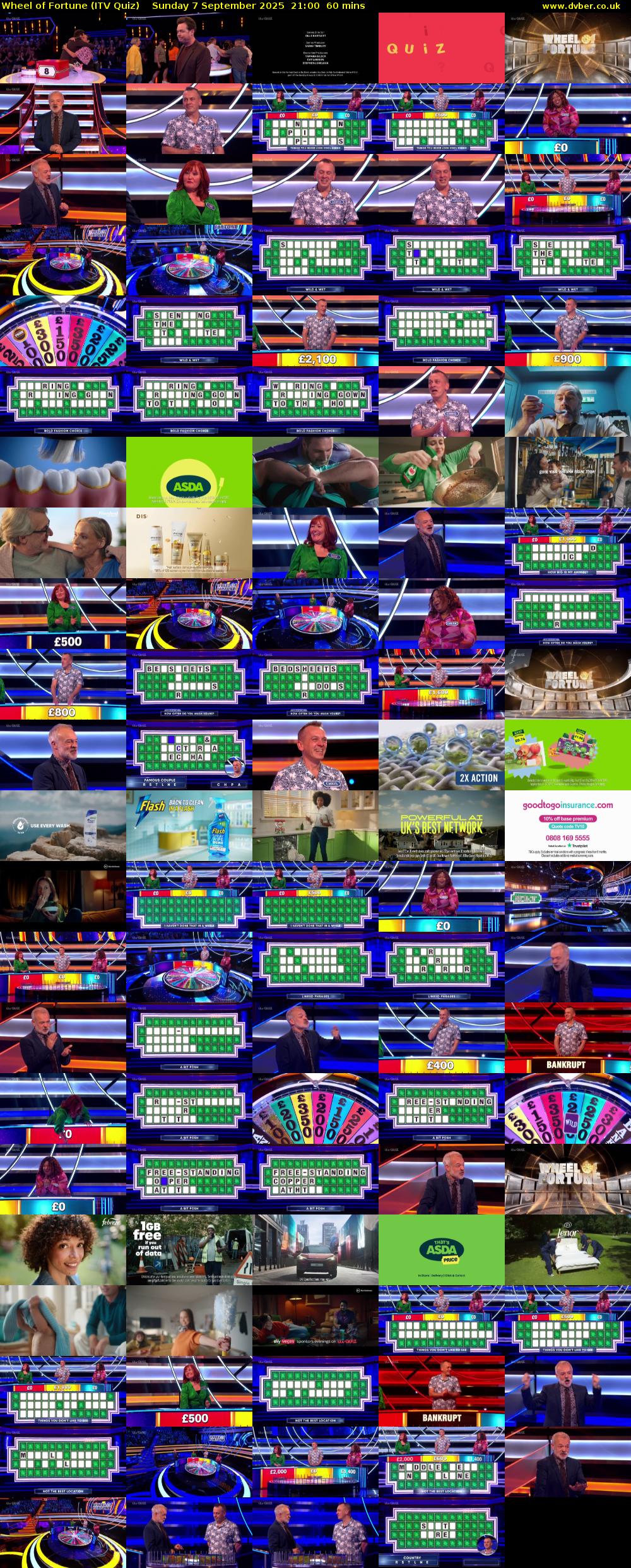 Wheel of Fortune (ITV Quiz) Sunday 7 September 2025 21:00 - 22:00