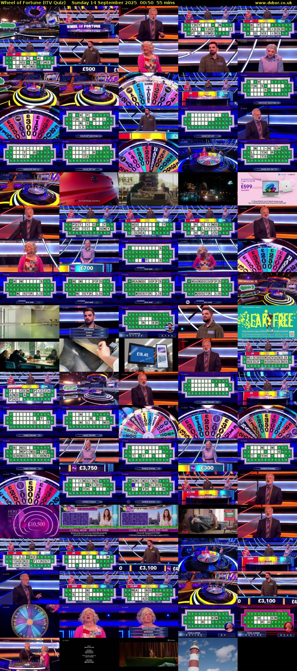 Wheel of Fortune (ITV Quiz) Sunday 14 September 2025 00:50 - 01:45