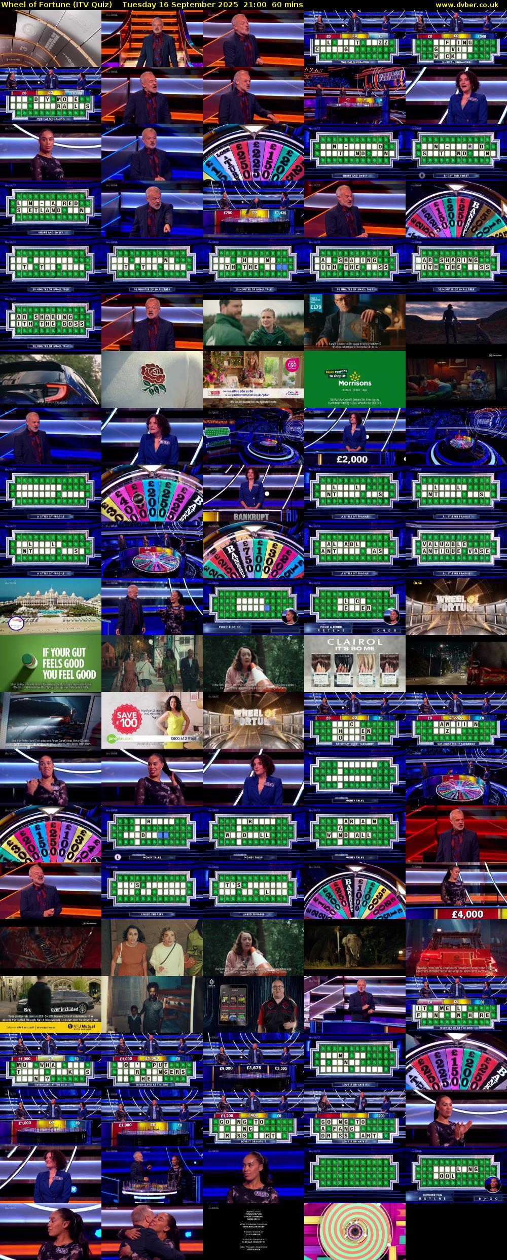 Wheel of Fortune (ITV Quiz) Tuesday 16 September 2025 21:00 - 22:00