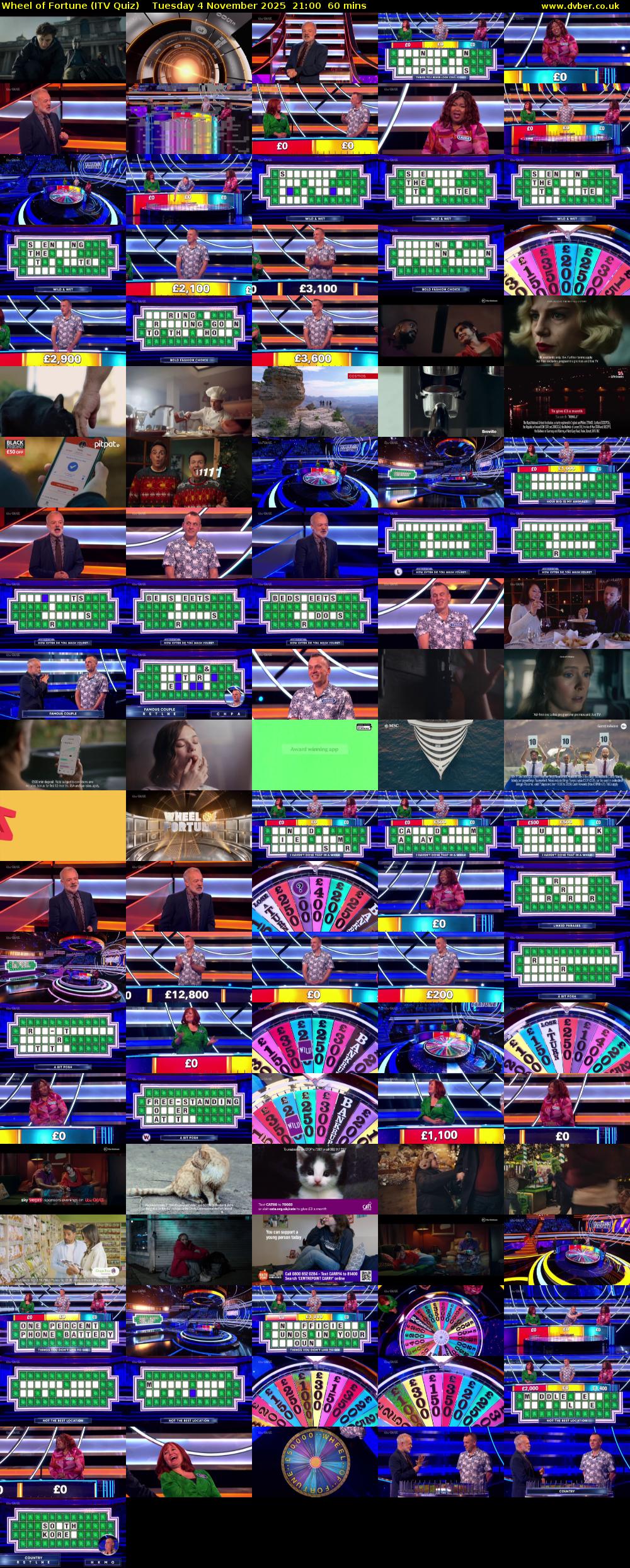 Wheel of Fortune (ITV Quiz) Tuesday 4 November 2025 21:00 - 22:00